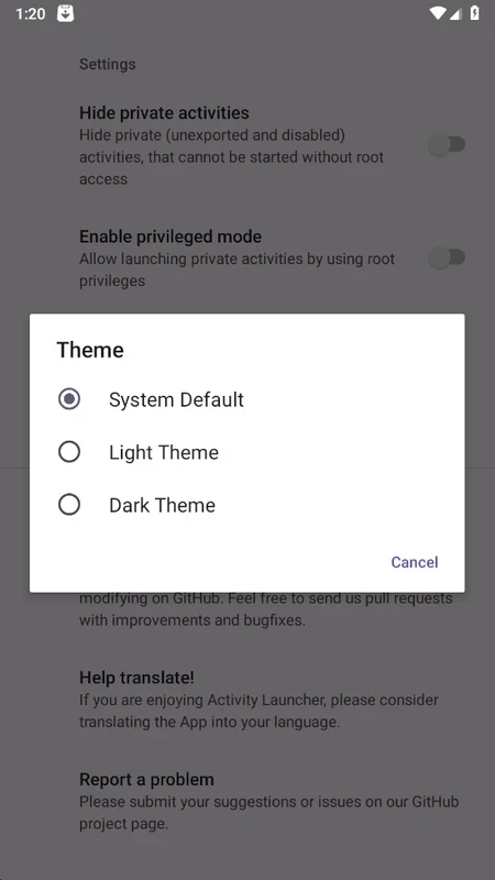 Activity Launcher — στιγμιότυπο οθόνης 5